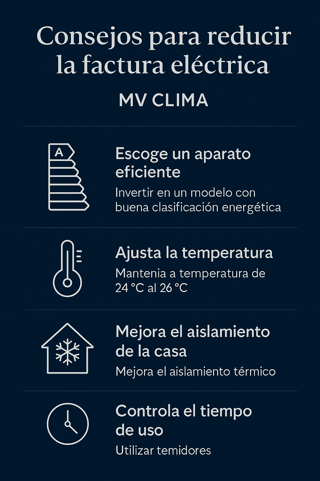 infografia reducir factura luz aire acondicionado